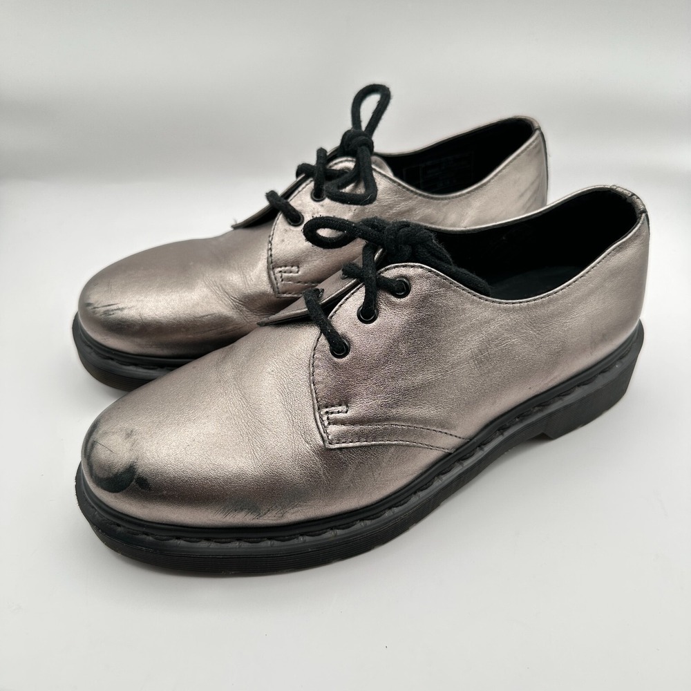 Doc Martens Metallic Oxford Shoes Womens Size 8 Leather Lug Euro Punk Emo Band